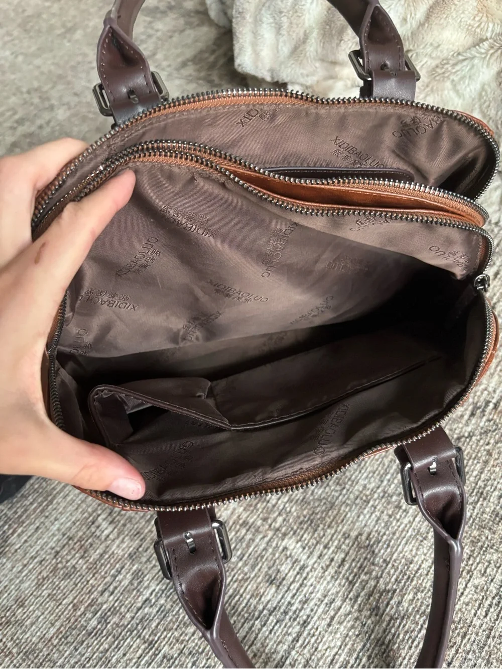 Women's Brown Leather Satchel Handbag - Classic Structured Satchel